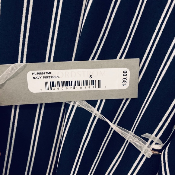 3/4 Sleeve Striped Side Roush Dress - Picture 6 of 8